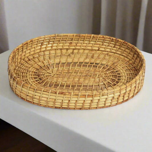 Oval Rattan Tray