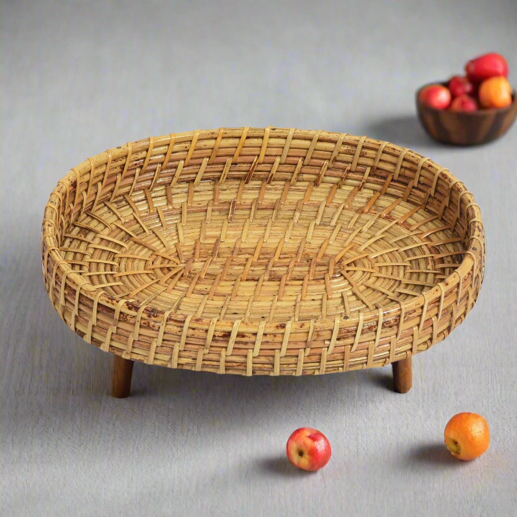 Oval Rattan Tray