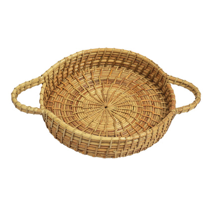 Oval Rattan Handle Trays