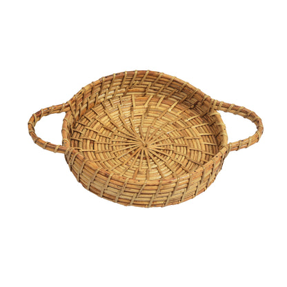 Oval Rattan Handle Trays