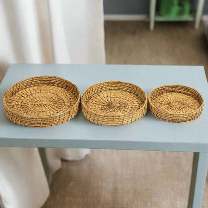 Round Rattan Trays