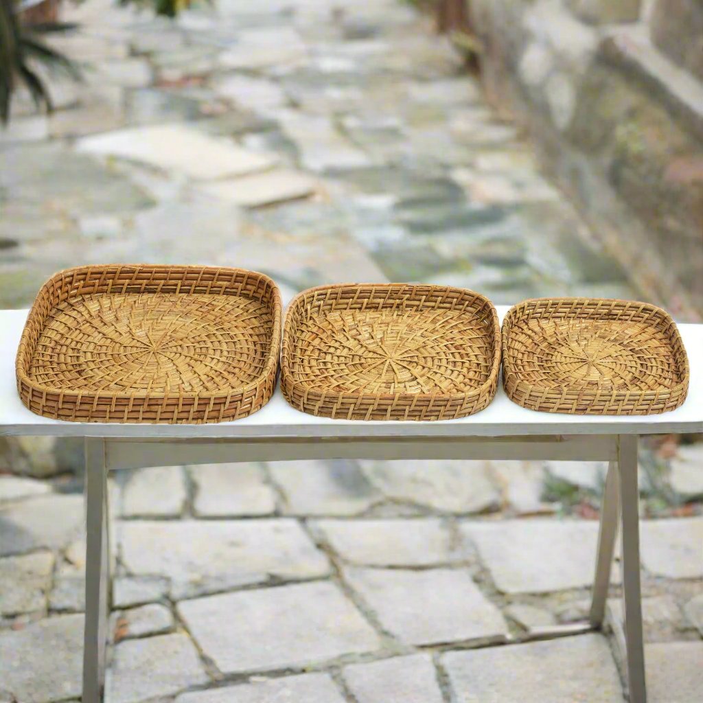 Square Rattan Trays